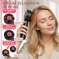 Rootly scalp massager with travel storage pouch and protective cap