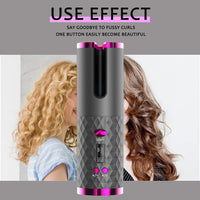 Curlux rechargeable cordless hair curler with USB-C charging